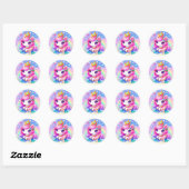 Rond Sticker Princess Unicorn (Feuille)