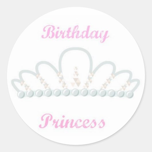 Rond Sticker princesse d'anniversaire (Devant)