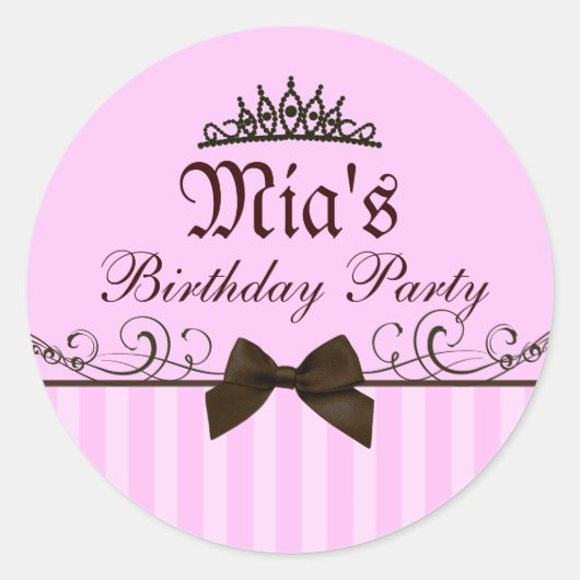 Rond Sticker princesse rose (Devant)