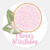 Rond Sticker Privilège Anniversaire Citrus Rose Lemonad (Devant)