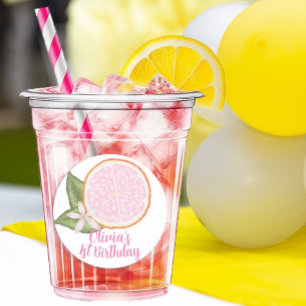 Rond Sticker Privilège Anniversaire Citrus Rose Lemonad