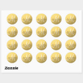 Rond Sticker Privilège Noir Or Mariage (Feuille)