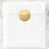 Rond Sticker Privilège Noir Or Mariage (Sac)