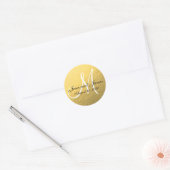 Rond Sticker Privilège Noir Or Mariage (Enveloppe)