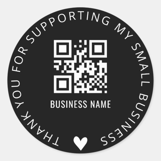 Rond Sticker professionnel de Merci et de code QR perso (Devant)