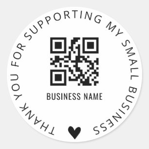 Rond Sticker professionnel de Merci et de code QR perso