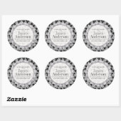 Rond Sticker promotionnel Motif Silver Weave (Feuille)