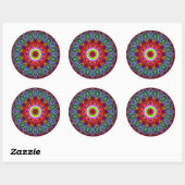 Rond Sticker Psychedelic Mandala #2 (Feuille)