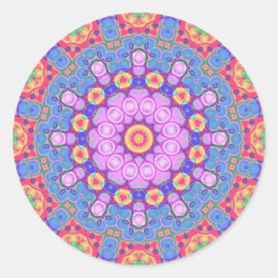 Rond Sticker Psychedelic Pastels