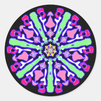 Rond Sticker psychédélique coloré n°3
