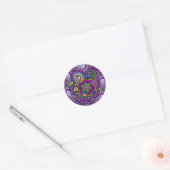 Rond Sticker Psychedélique Purple Paisley (Enveloppe)