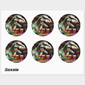 Rond Sticker Pubasaurus par BAD Dino (Feuille)