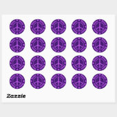 Rond Sticker Purple Peace & Love (Feuille)