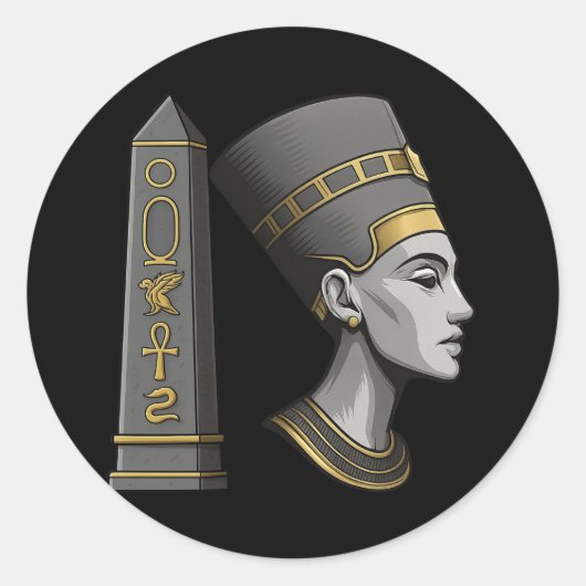 Rond Sticker Pyramid Queen - Viny égyptien (Devant)
