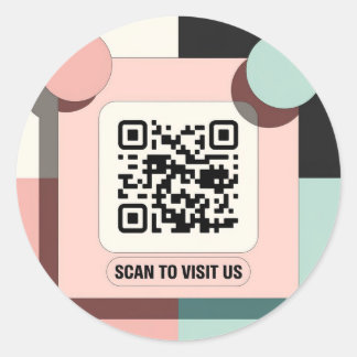 Rond Sticker QR minimaliste moderne pour les entreprise