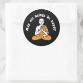 Rond Sticker "Que tous les êtres soient heureux" (Sac)
