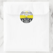 Rond Sticker Quinceanera Jaune, Argent, Noir (Sac)