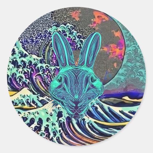 Rond Sticker Rabbit en colère (Devant)