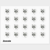 Rond Sticker Raccoon (Feuille)