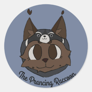 Rond Sticker Raccoon Prancing