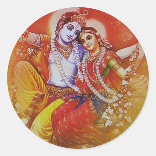 Rond Sticker Radha Krishna (Devant)