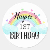 Rond Sticker Rainbow Birthday (Devant)