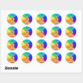 Rond Sticker Rainbow Chakras (Feuille)
