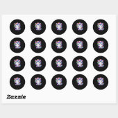 Rond Sticker Rainbow Cute Zebra (Feuille)
