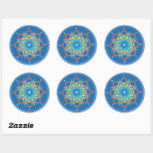 Rond Sticker Rainbow Lotus Mandala (Feuille)