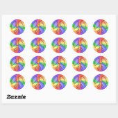 Rond Sticker Rainbow Peace (Feuille)
