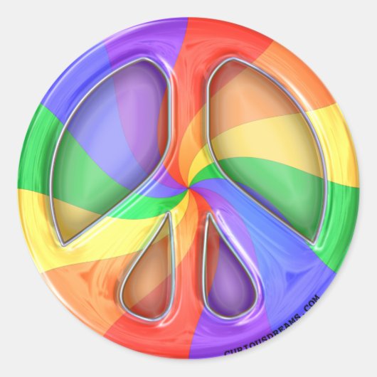 Rond Sticker Rainbow Peace (Devant)