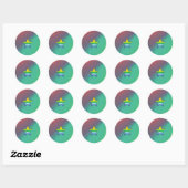 Rond Sticker Rainbow Star (Feuille)