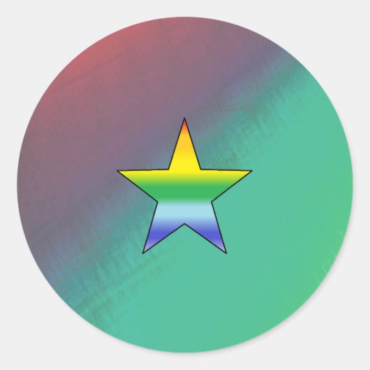 Rond Sticker Rainbow Star (Devant)