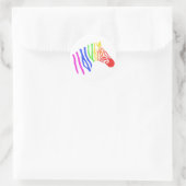 Rond Sticker Rainbow Zebra (Sac)