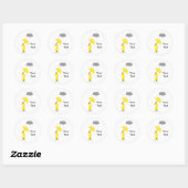 Rond Sticker Rainy School Day (Feuille)