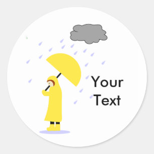 Rond Sticker Rainy School Day