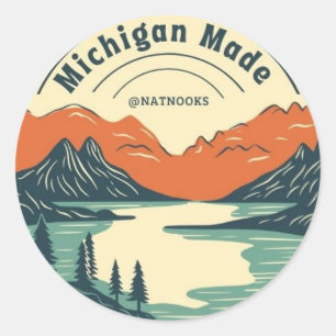 Rond Sticker Randonnée de la nature de Michigan