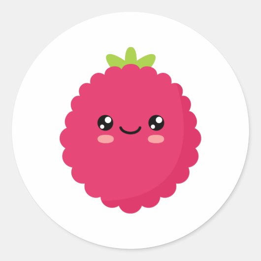 Rond Sticker Raspberry Classic Round (Devant)