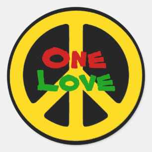 Rond Sticker Rasta One Love