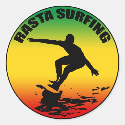 Rond Sticker Rasta Surfing (Devant)
