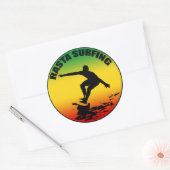 Rond Sticker Rasta Surfing (Enveloppe)