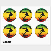 Rond Sticker Rasta Surfing (Feuille)