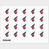 Rond Sticker Raven King Heart (Feuille)