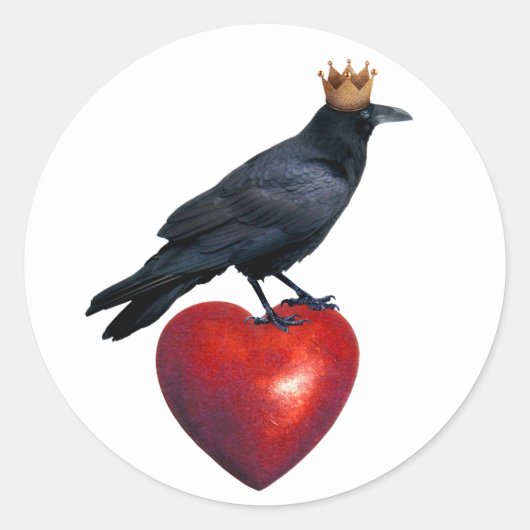 Rond Sticker Raven King Heart (Devant)