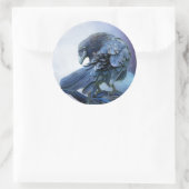 Rond Sticker Raven Moon Art (Sac)