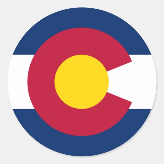 Rond Sticker rectangulaire du drapeau du Colorado (Devant)