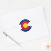 Rond Sticker rectangulaire du drapeau du Colorado (Enveloppe)
