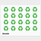 Rond Sticker ReCycle avec bandes bleues (Feuille)
