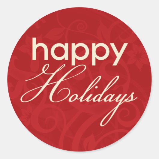 Rond Sticker Red avec crème Happy Holidays (Devant)