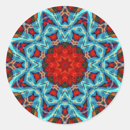 Rond Sticker Red Blue GeoStar (Devant)